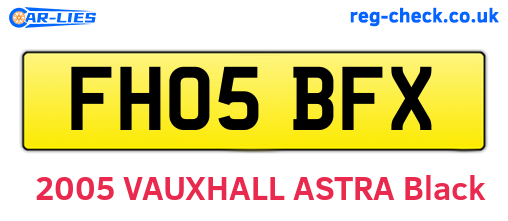 FH05BFX are the vehicle registration plates.