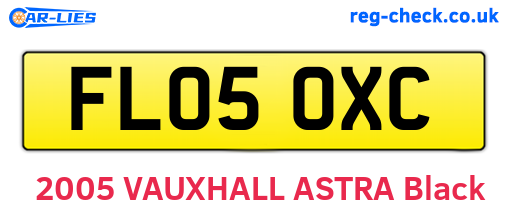 FL05OXC are the vehicle registration plates.