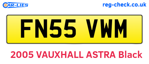 FN55VWM are the vehicle registration plates.