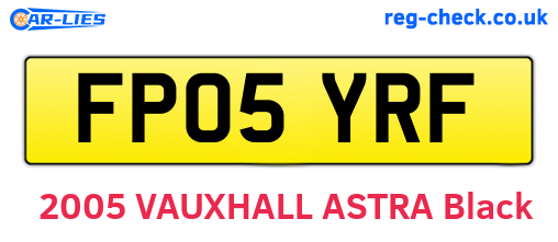FP05YRF are the vehicle registration plates.