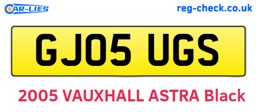 GJ05UGS are the vehicle registration plates.