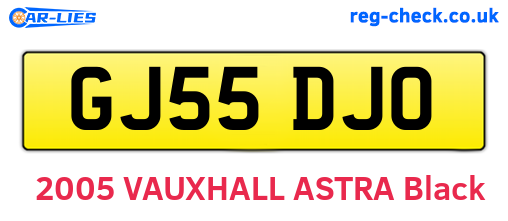 GJ55DJO are the vehicle registration plates.