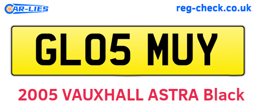 GL05MUY are the vehicle registration plates.