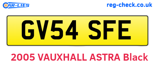 GV54SFE are the vehicle registration plates.