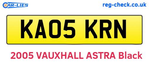 KA05KRN are the vehicle registration plates.