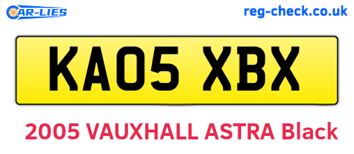 KA05XBX are the vehicle registration plates.