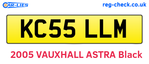 KC55LLM are the vehicle registration plates.