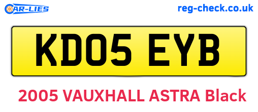 KD05EYB are the vehicle registration plates.