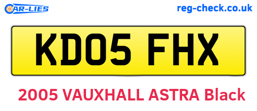 KD05FHX are the vehicle registration plates.