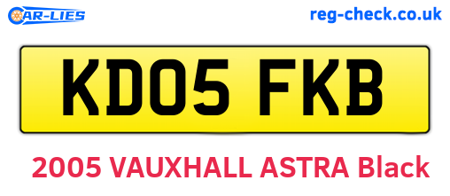 KD05FKB are the vehicle registration plates.