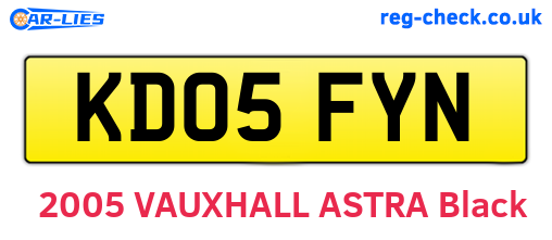KD05FYN are the vehicle registration plates.