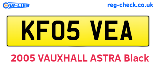 KF05VEA are the vehicle registration plates.