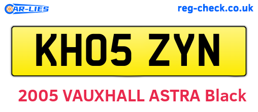 KH05ZYN are the vehicle registration plates.