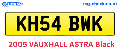 KH54BWK are the vehicle registration plates.