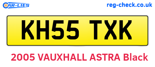 KH55TXK are the vehicle registration plates.