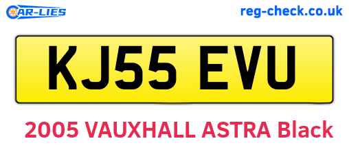 KJ55EVU are the vehicle registration plates.