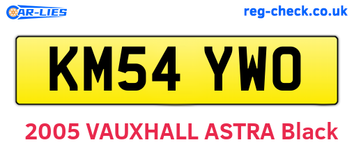 KM54YWO are the vehicle registration plates.
