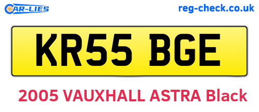 KR55BGE are the vehicle registration plates.
