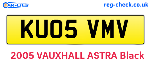 KU05VMV are the vehicle registration plates.