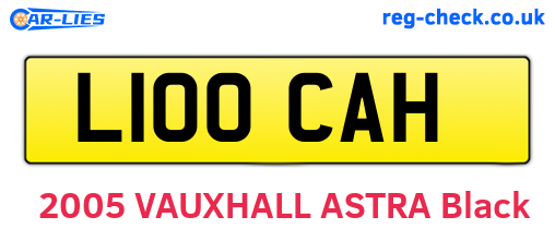L100CAH are the vehicle registration plates.