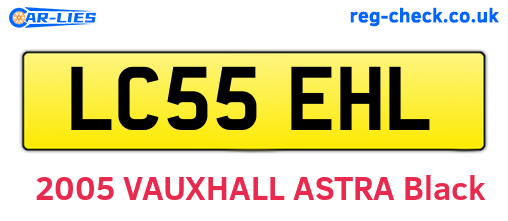 LC55EHL are the vehicle registration plates.