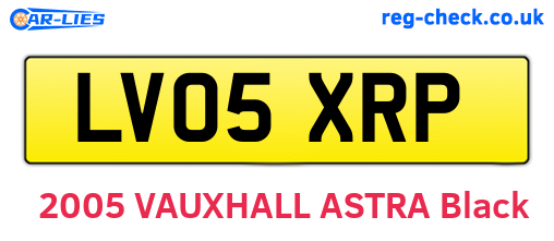 LV05XRP are the vehicle registration plates.