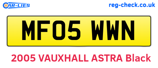 MF05WWN are the vehicle registration plates.