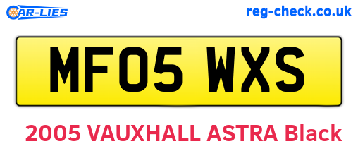 MF05WXS are the vehicle registration plates.