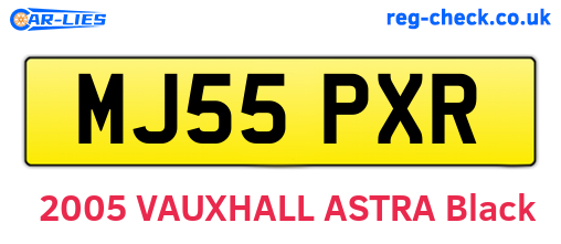 MJ55PXR are the vehicle registration plates.