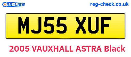 MJ55XUF are the vehicle registration plates.