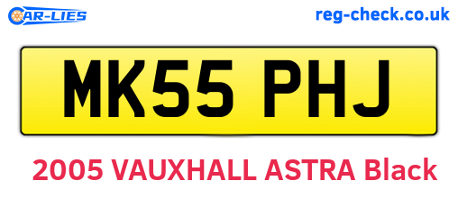 MK55PHJ are the vehicle registration plates.