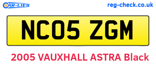 NC05ZGM are the vehicle registration plates.