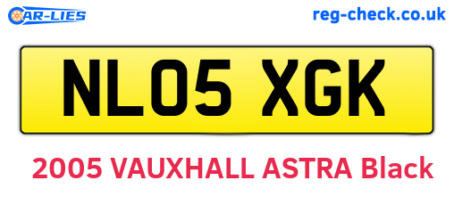 NL05XGK are the vehicle registration plates.