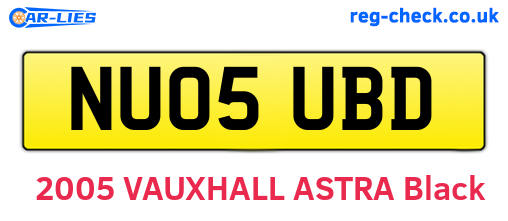 NU05UBD are the vehicle registration plates.