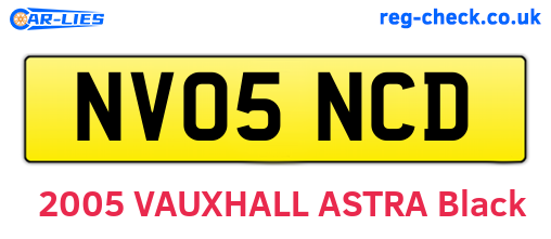 NV05NCD are the vehicle registration plates.