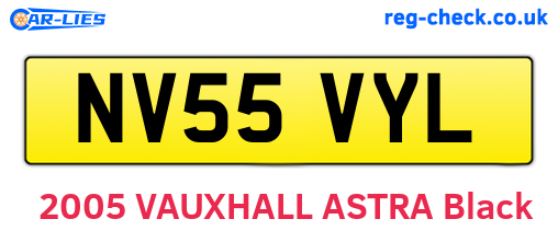 NV55VYL are the vehicle registration plates.