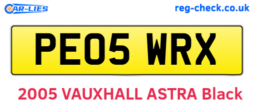 PE05WRX are the vehicle registration plates.