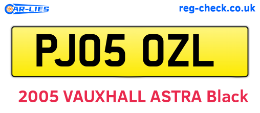 PJ05OZL are the vehicle registration plates.