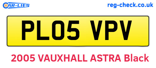 PL05VPV are the vehicle registration plates.
