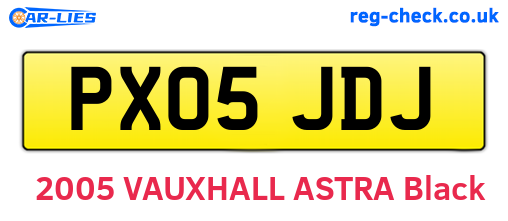 PX05JDJ are the vehicle registration plates.