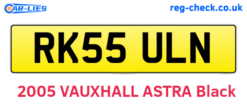 RK55ULN are the vehicle registration plates.