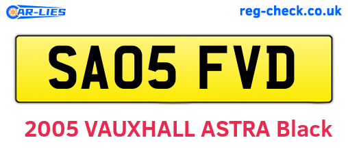 SA05FVD are the vehicle registration plates.