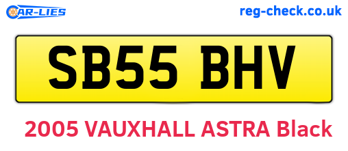 SB55BHV are the vehicle registration plates.