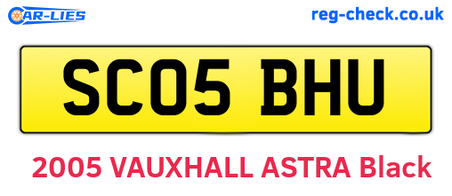 SC05BHU are the vehicle registration plates.