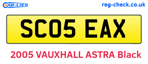 SC05EAX are the vehicle registration plates.
