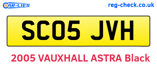 SC05JVH are the vehicle registration plates.
