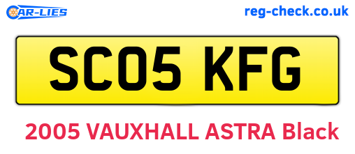 SC05KFG are the vehicle registration plates.