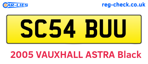 SC54BUU are the vehicle registration plates.