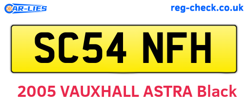 SC54NFH are the vehicle registration plates.