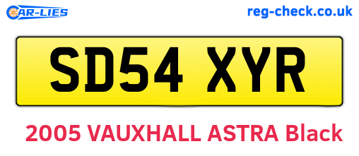 SD54XYR are the vehicle registration plates.